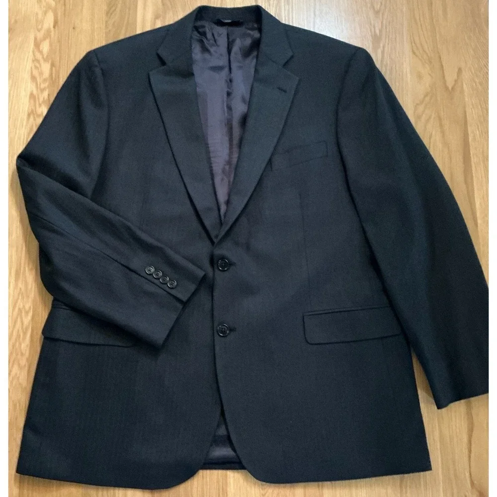 Brooks Brothers 346 Black Wool Stretch Blazer Mens 46R 2 Button‎ Sport Coat